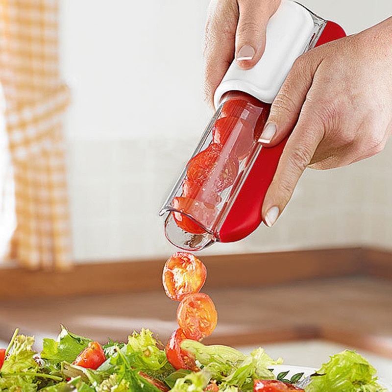 Coupe fruits manuel Tomate Coupe raisin Cerise Salade Legumes Outils Nourriture pour bebe Accessoires de cuisine