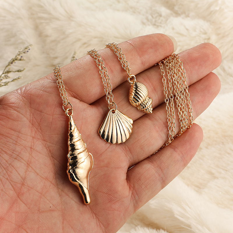 Bohemian Shell Pendentif multi couche collier chaine de conque bijoux vintage pour les femmes