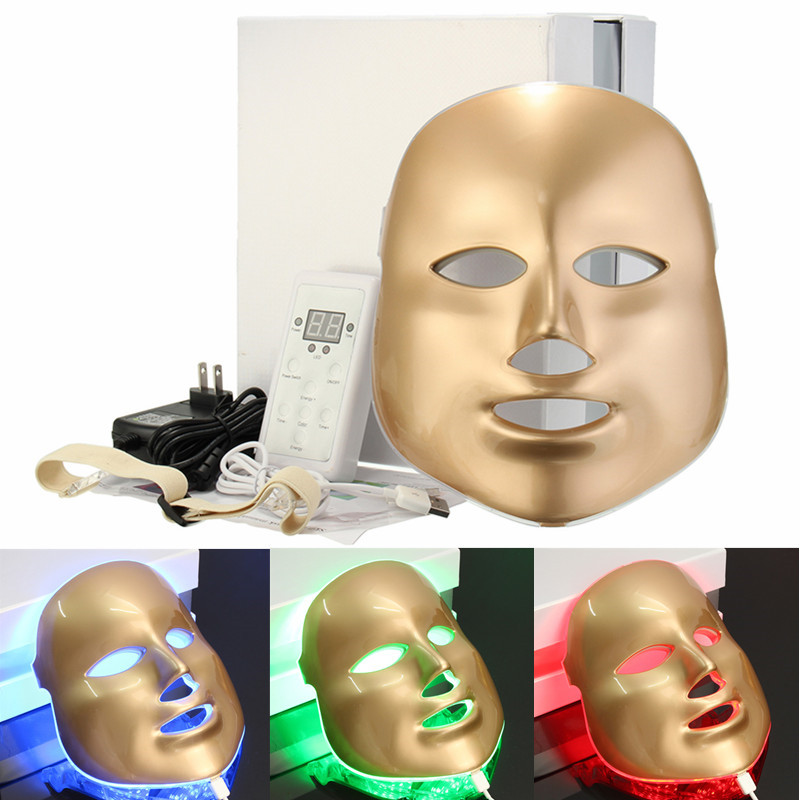 3 couleurs lumieres masque facial LED rejuvenation de la peau beaute therapie masque de suppression des acne des rides