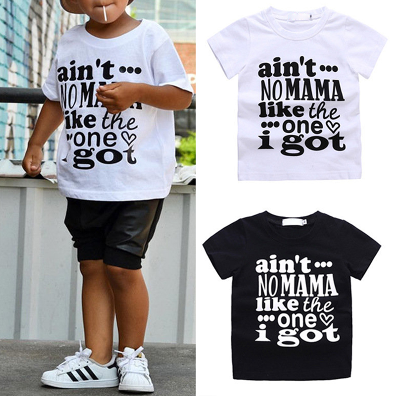 Lettre Imprime Toddlers Boys T shirt a manches courtes pour 1 7Y