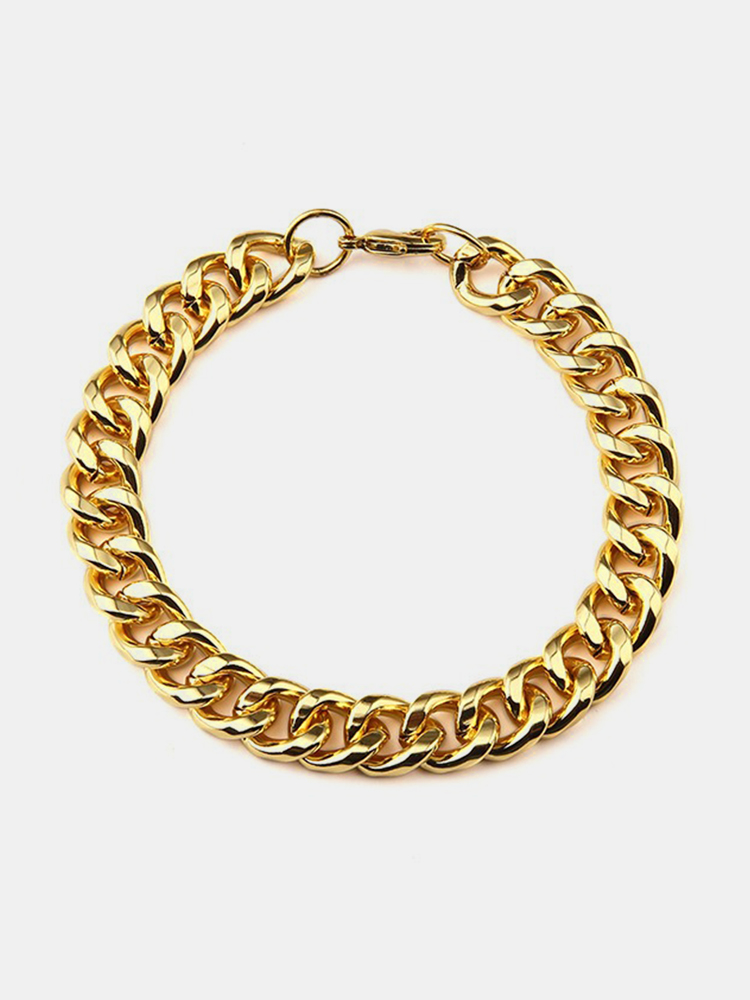 Trendy Stainless Steel Bracelet Mirror Fashion Men Chain Bracelet Gold Bracelet