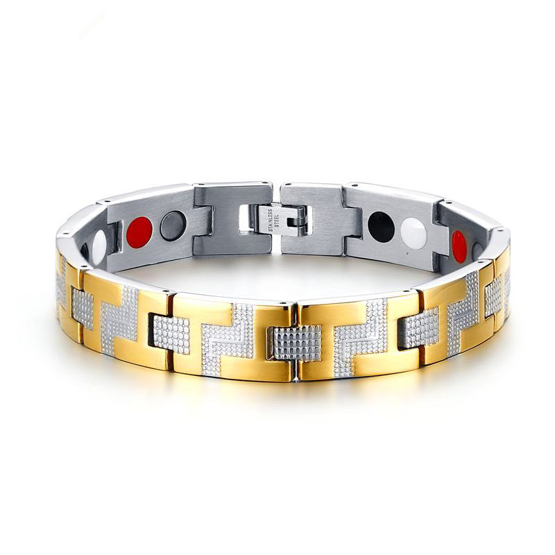 Chaine a la mode Bracelet Simple rangee Bracelet magnetique elegant or bijoux accessoires pour hommes