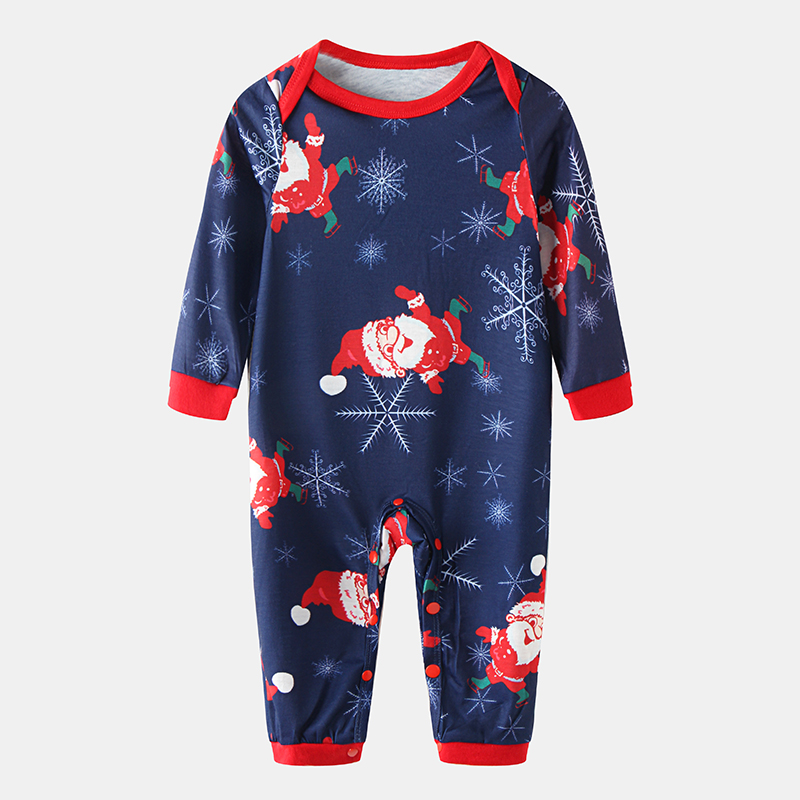 Baby Santa Claus Christmas Print Casual Rompers Set For 0-24M