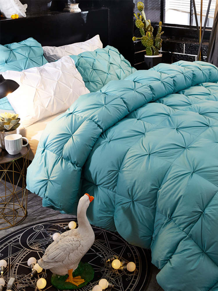 Bilde av White Goose Down Quilt Large Comforter Duvet Blanket Winter Full Queen King Size Bedding