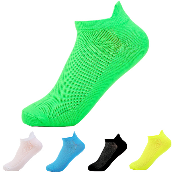 Couleurs fluorescentes Short tube Skidproof Respirant Durable Casual Sport Chaussettes pour hommes