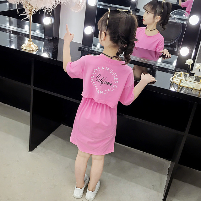 Zhongda Vetements pour enfants Saison de filles Nouveau Tee-shirt manches courtes a manches longues pour filles, sous la taille fendue