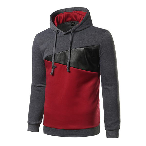 Cool Mens Hoodies Patchwork Stitching Color Slim Fit Casual Sport ...