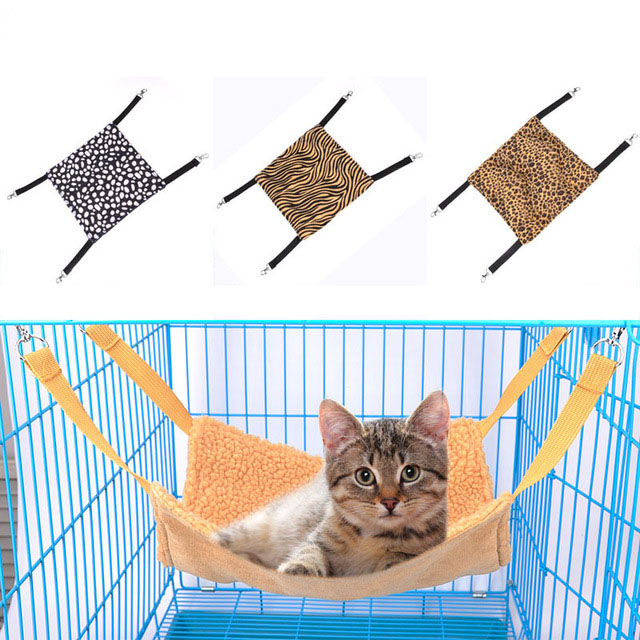 Soft lit dhamac polaire de chat accrochant lhiver chaud tapis de lit de cage de hamster de furet pour le petit lit danimal familier