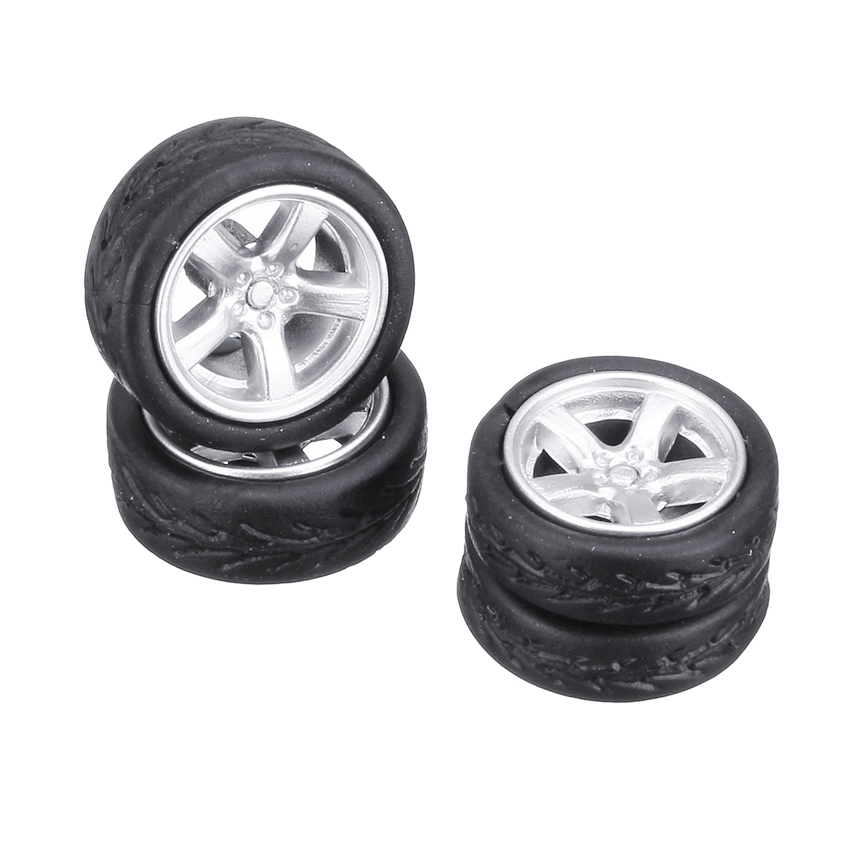 4PCS roues en alliage pneu ensemble jantes et essieux modele de voiture pour 1/64 modifie vehicule 