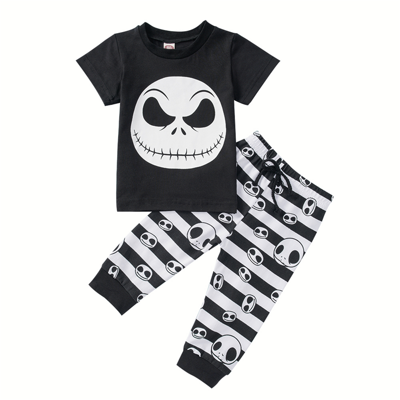 Toddler Halloween Skull Pattern Casual Set Pour 1 5Y