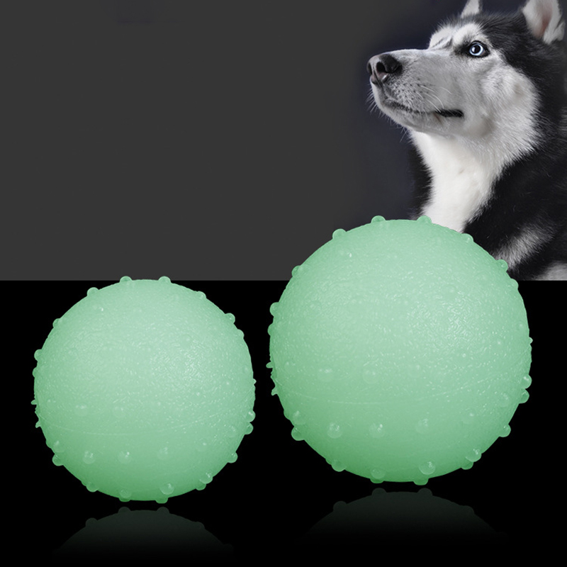Jouet pour chien TPR Materiau de protection de lenvironnement Balle a onde lumineuse resistante aux morsures Jouet interactif