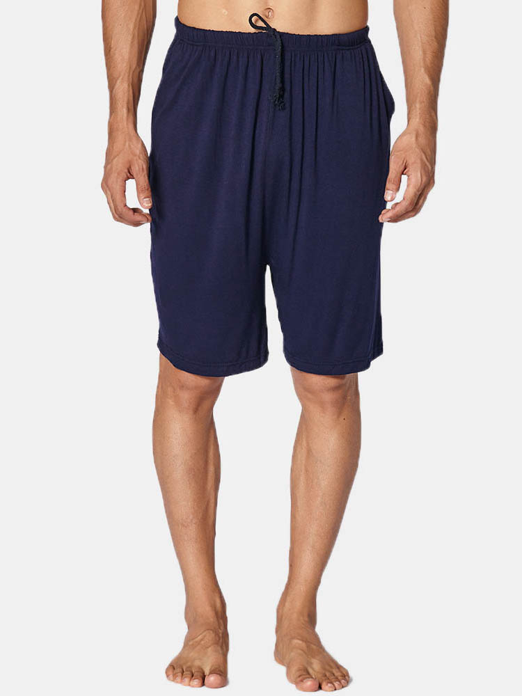 Pantalon de pyjama en modal uni pour hommes genou Longueur A linterieur du cordon de serrage