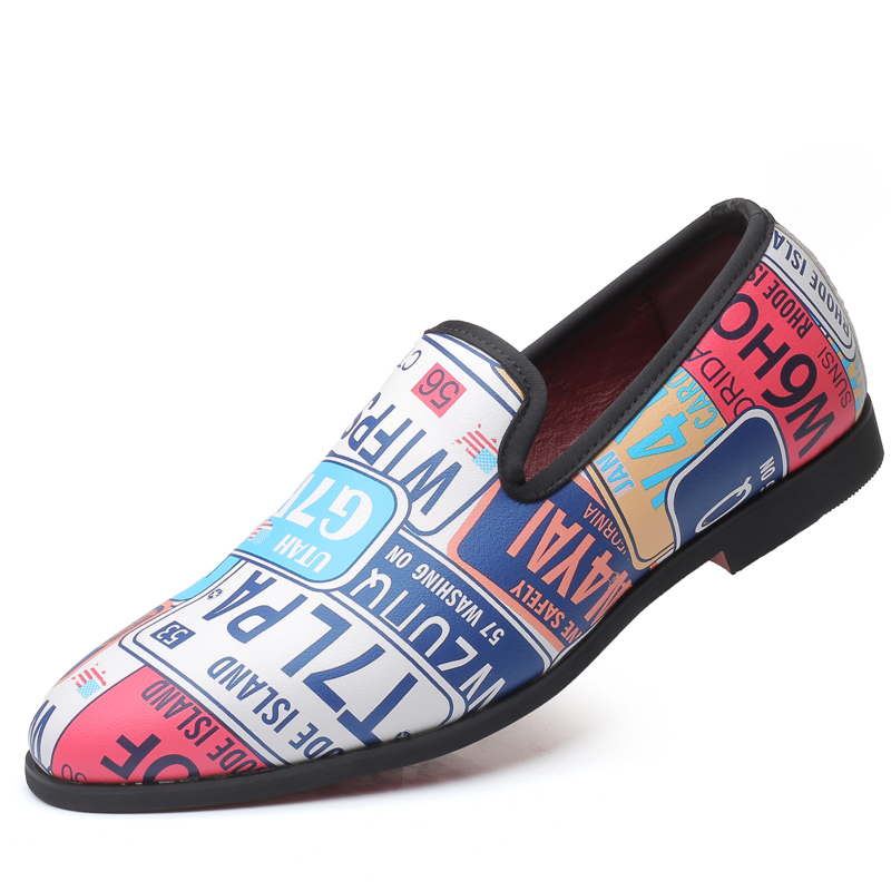 Herren Stylish Colorful Bedruckte Graffiti Comfy Soft Slip On Casual Loafers