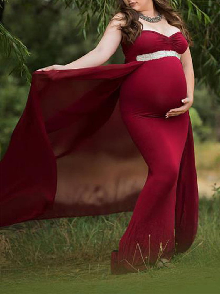 Seance photo maternite serpilliere elegante robe maxi en mousseline de soie