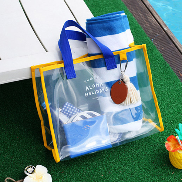 newchic - Damen PVC Transparent Capacity Handtasche Strandtasche Travel Swimming Taschen