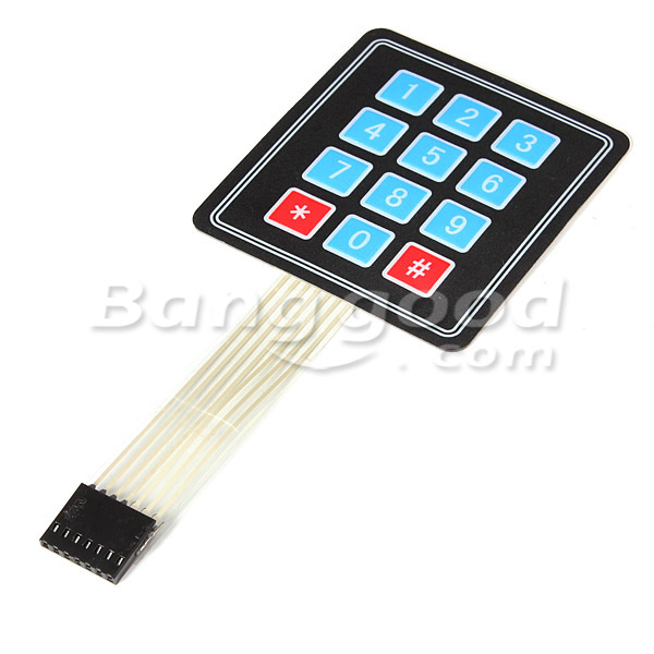 SKU088310a 10Pcs 4x3 Matrix 12 Key Array Membrane Switch Keypad For Arduino