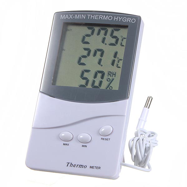 banapoy LCD Thermometer Large LCD Display Digital Thermometer Hygrometer with The Backstand Design Office for Home Indoor Room Thermometer 