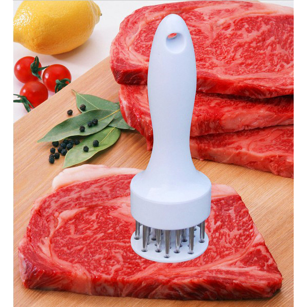 21 Blades Stainless Steel Fast Loose Meat Tenderizer Needle Manual for Steak Pork Chop Kitchen Helper black 
