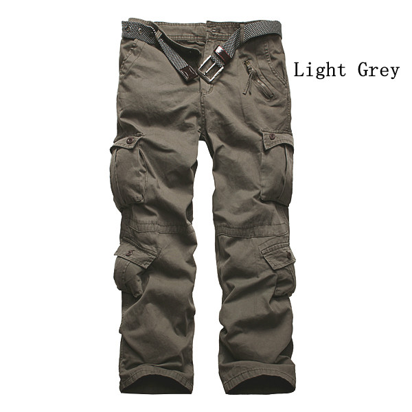 Mens Casual Multi-pocket Military Cargo Army Work Combat Pants Trousers ...