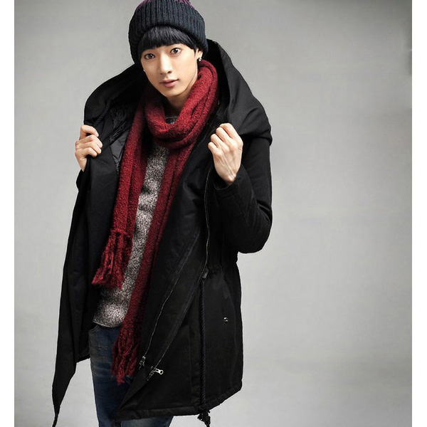 Mens Casual Double Zips Long Winter Coat - US$45.29 sold out