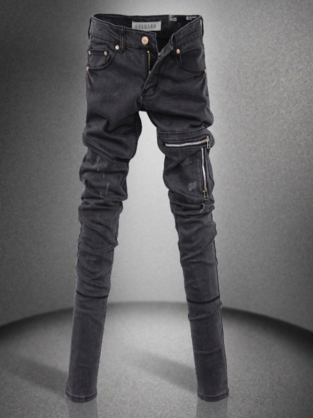 Women Slim Zipper Long Denim Pencil Pants Black Skinny Jeans - US$14.98 ...