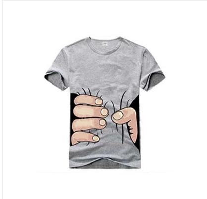 Fashion Round Neck Unisex Cotton Hand Printed Short Sleeve Men T-shirts ...
