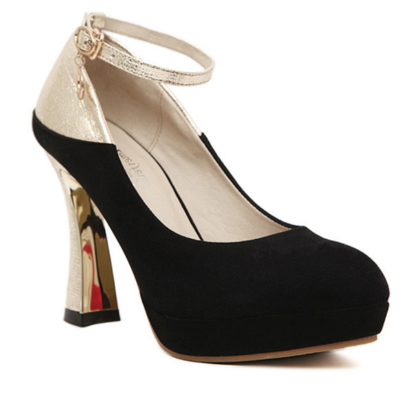 Suede Platform Thick High Heel Pumps Buckle Strap Women Shoes - US$23. ...