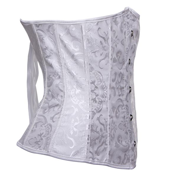 Sexy Lace Up Satin Underbust Bonded Brocade Corset Bustier - US$12.69 ...