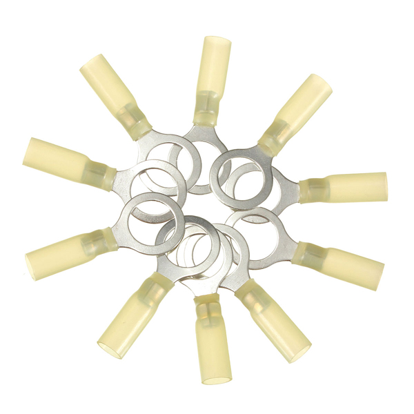 

10PCS 13mm Yellow Terminals Insulated Ring Connector 4.0-6.0mm² 12-10AWG M13