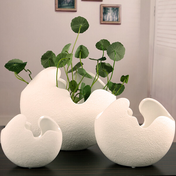 ceramic egg vase