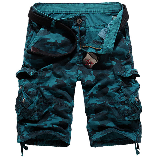 Men's Loose Fit Camo Multi Pockets Cargo Short Pants - US$22.99