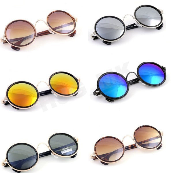 Retro Round Golden Metal Mirror Sunglasses Best Sunglasses For Men - US ...