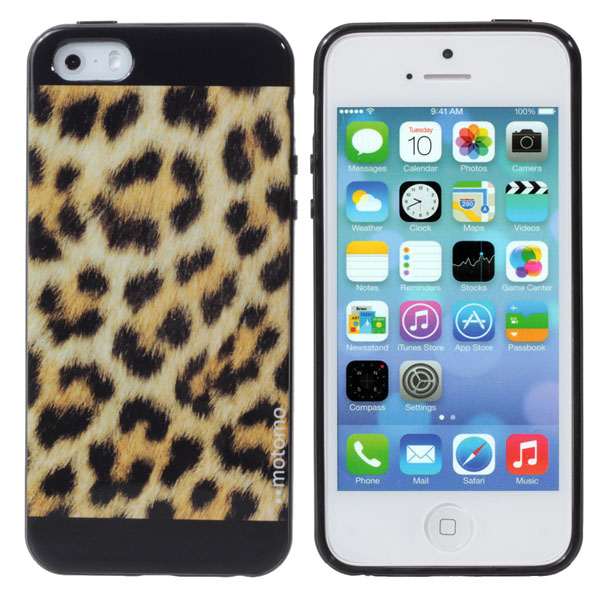 

Leopard Grain Pattern Defender TPU Soft Case For iPhone5 5S