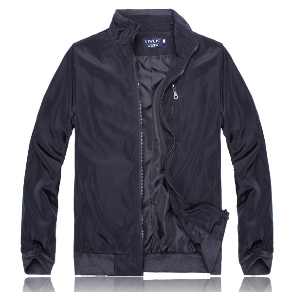 Men's Black Jacket Fashion Stand Collar Slim Fit Jacket Coat - US$19.42 ...