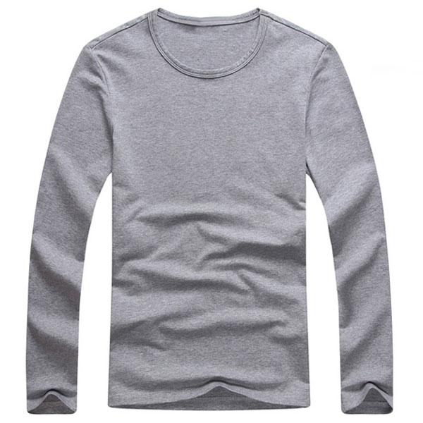 Mens Solid Color Slim Fit Cotton Long Sleeve T Shirts at Banggood sold out