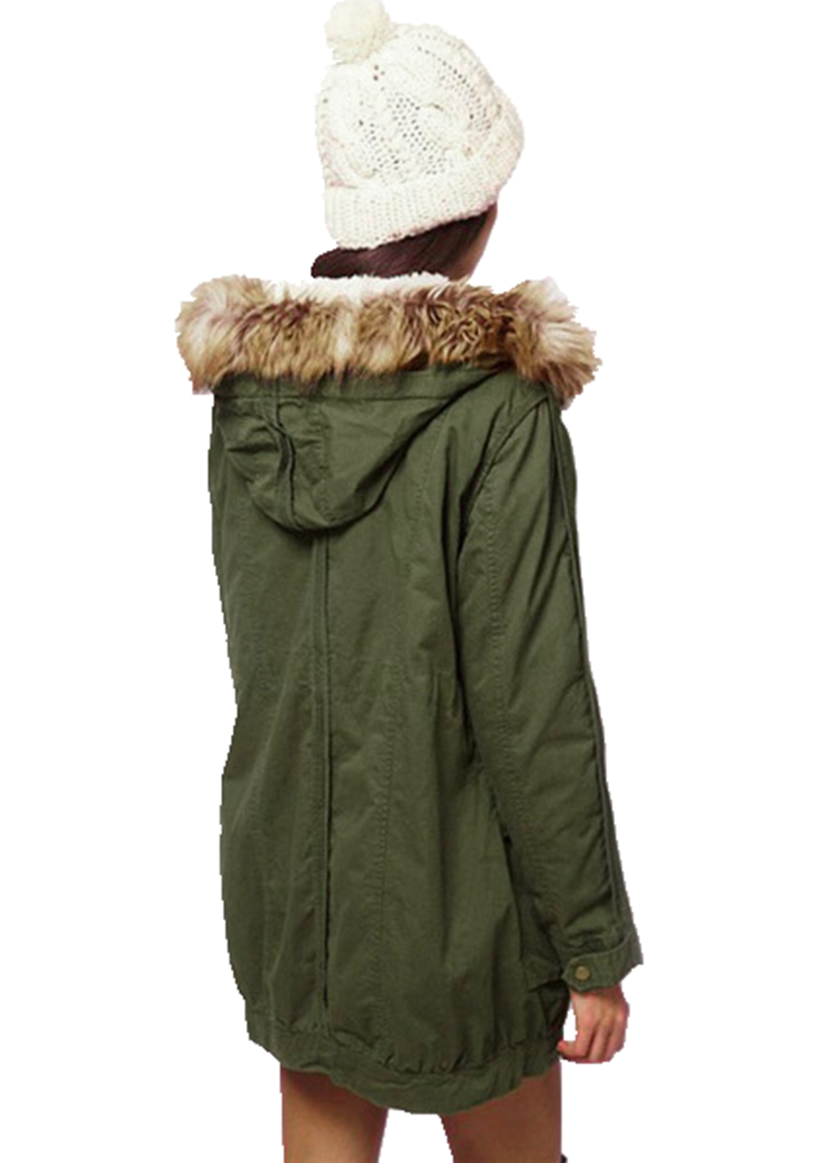 Women Thick Fleece Warm Faux Fur Coat Zip Hooded Parka Jackets ...
