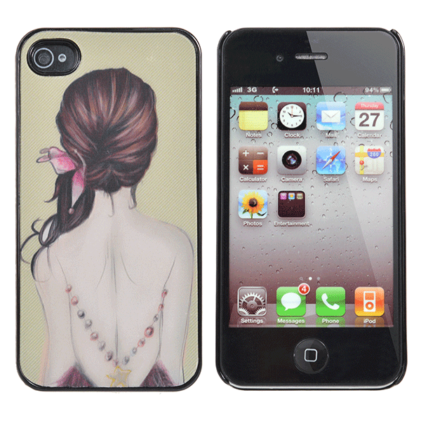 

Beautiful Girl 3D Dynamic State Design Case Cover For iPhone4 4S