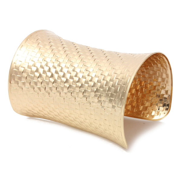 Gold Plated Metal Wide Opened Cuff Bracelet Bangle at Banggood sold out