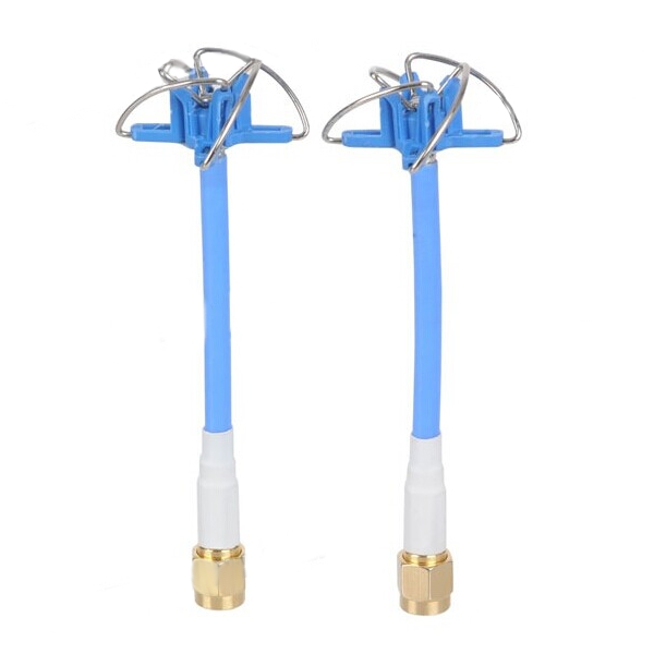 Aomway 5.8GHz FPV 4 Leaf Clover AV Transmission RHCP Antenna 1 Pair Blue Red with Canopy