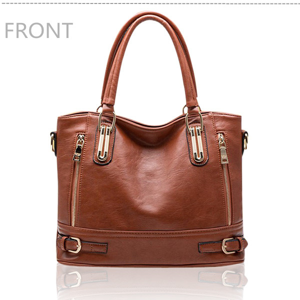 Women PU Leather Bucket Shoulder Diagonal Portable Bag Retro Handbag ...