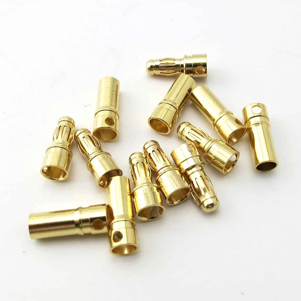 4/5.5/6mm Gold Bullet Connector Banana Plug For ESC Battery Motor