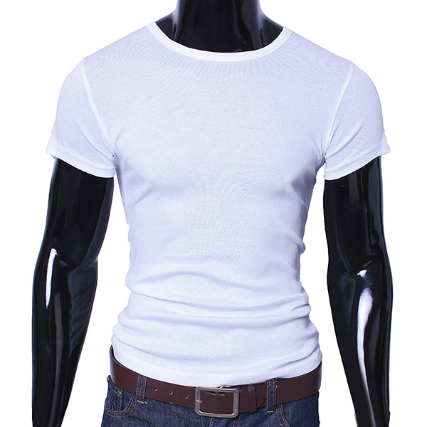 Amurs&Superb Men's Silk Solid Slim Crew Neck Short T-shirts - US$8.99