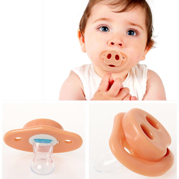 Funny Dummy Baby Infant Pacifier Teether Orthodontic Nipples Pig Nose Gifts SK 