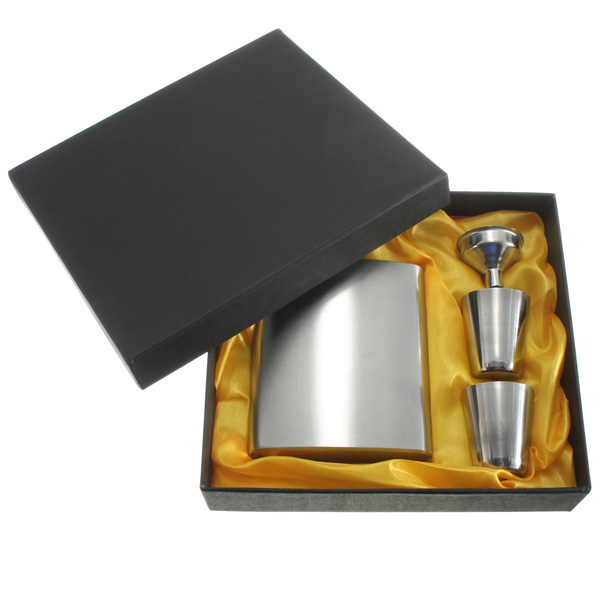 

Portable Stainless Steel Whiskey Wine Pot Bottle Vodka Flagon Hip Flask Gift Box