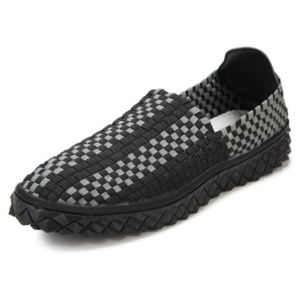 Mens Stretch Knitting Casual Shoes Elastic Band Slip-On Flat Sport ...
