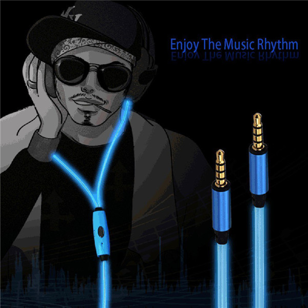 

Visible Flowing LED Glow Flash Light Sport Stereo Headset Earbud Earphone Headphone With Mic