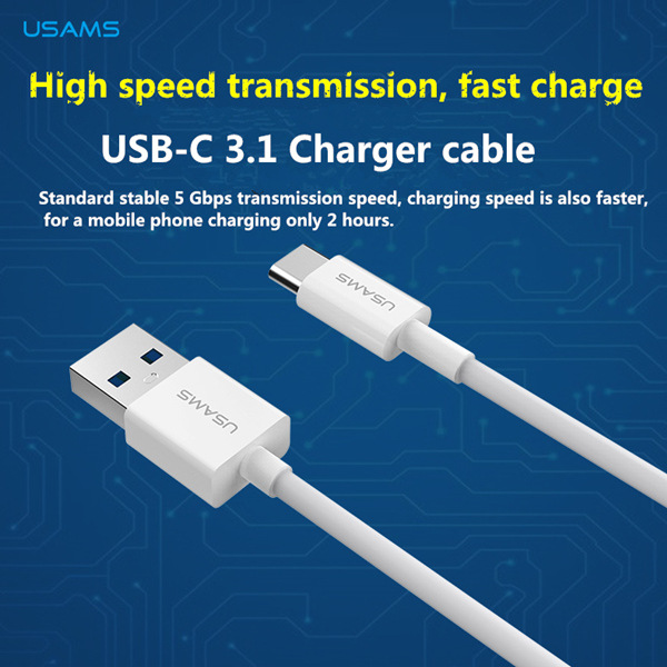 

Usams 1M USB3.1 Type-C High Speed Transport Quick Charger Cable For Macbook 2015 Letv Phone Nokia N1