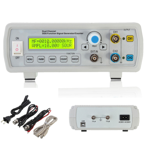 

FY2202S 2MHz Dual Channel DDS Function Signal Generator Sine Square Wave Sweep Counter