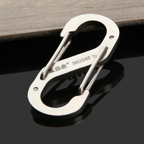 Sanrenmu SK008D Number Eight Stainless Steel Carabiner Tool Key Chain Lucky