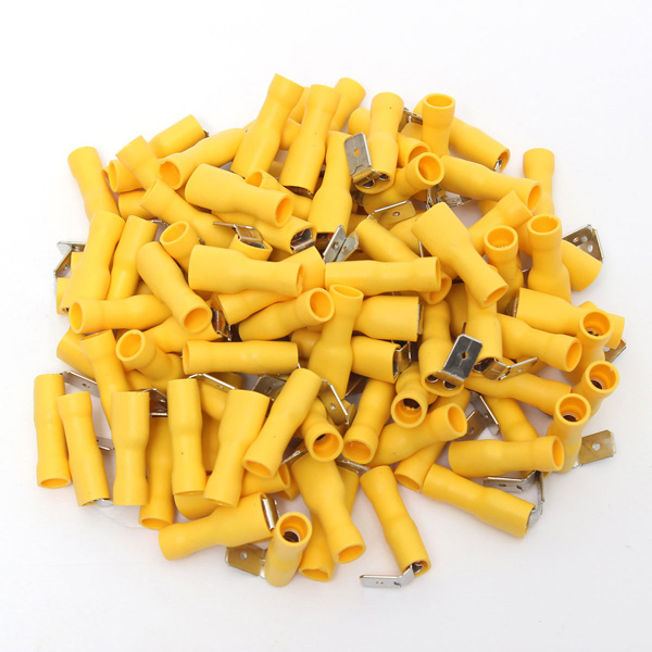 

100Pcs 12-10AWG Insulated Yellow Piggy Back Splice Connector Crimp Electrical Terminals